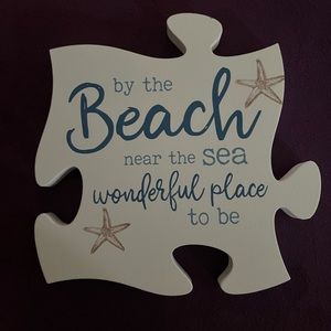 “By the Beach near the Sea Wonderful Place to Be” Wooden Decor